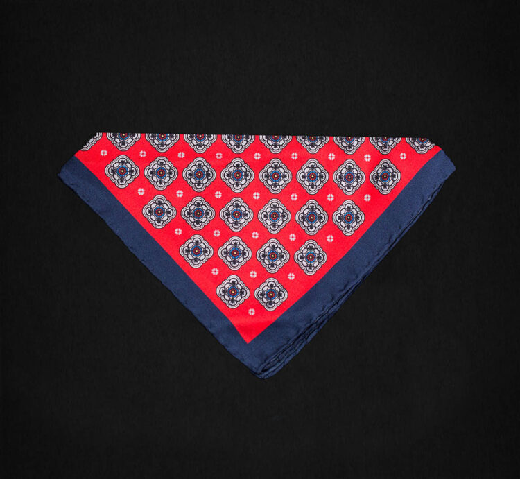 FLORAL RED  POCKET SQUARE