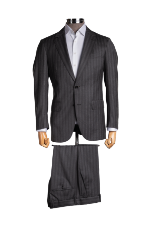 CERRUTI Grey Chalekstripe Notch Lapel