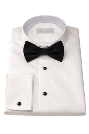 White plain-front tuxedo shirt