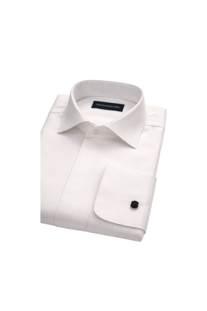 Hidden button white dress shirt