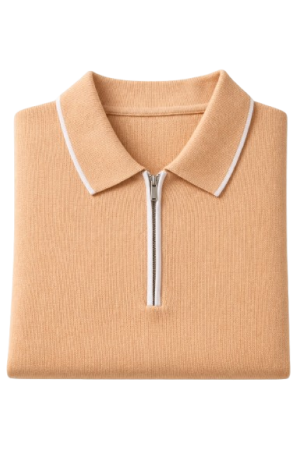 Peach Zipper Polo